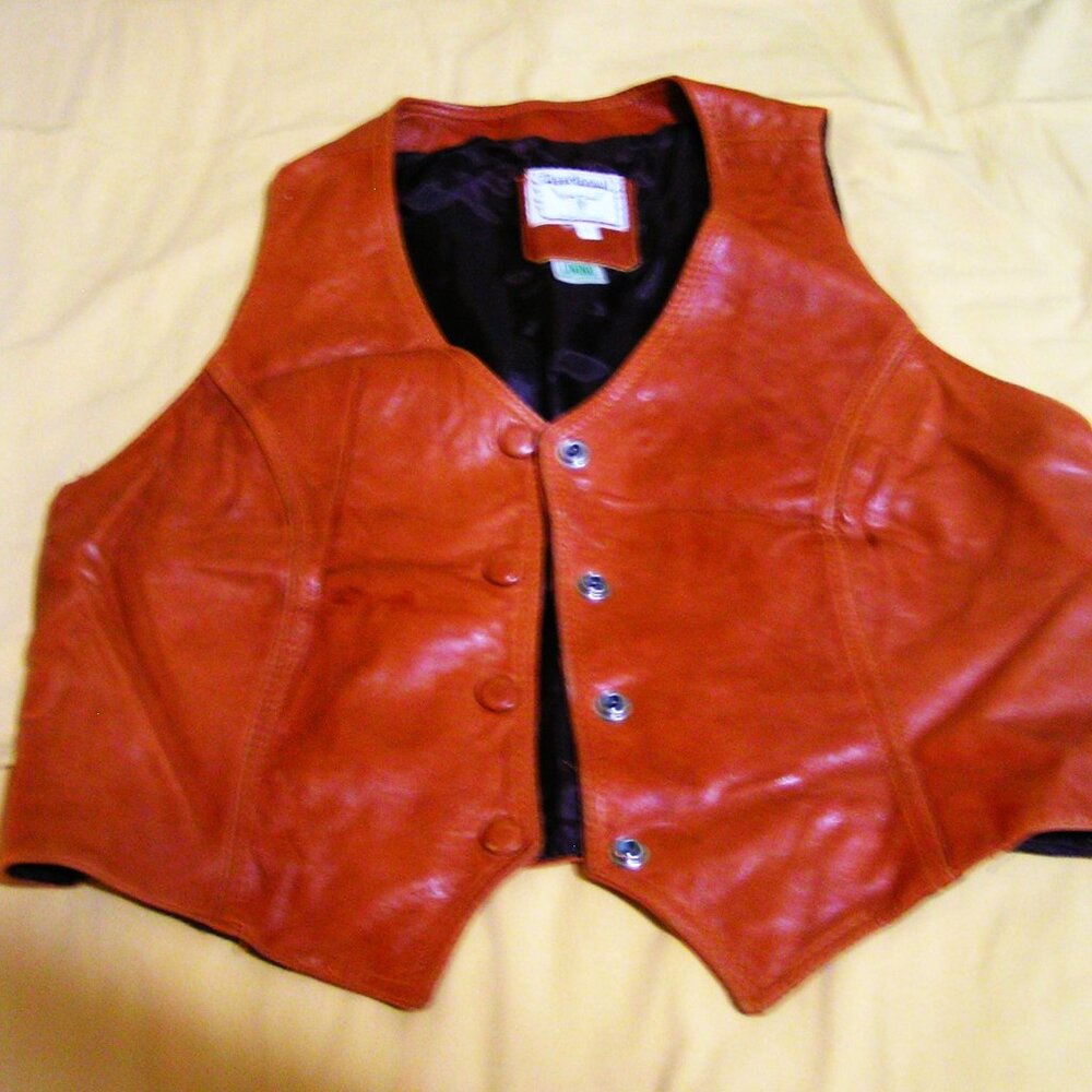 TAN LEATHER VEST L
